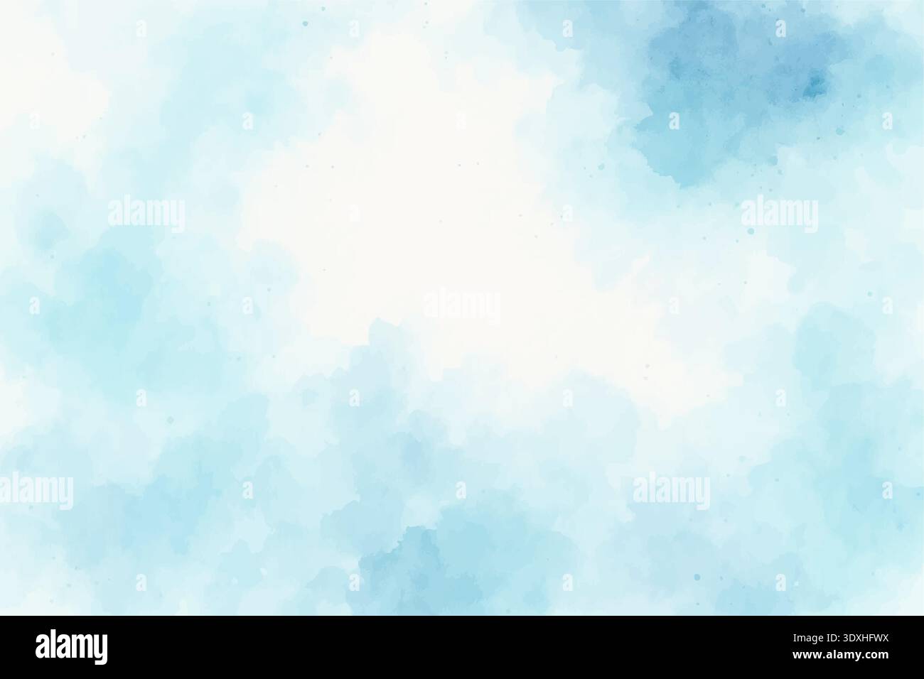 Abstract watercolor background with soft blue aqua pastel wash texture airy artistic design backdrop template Stock Vector