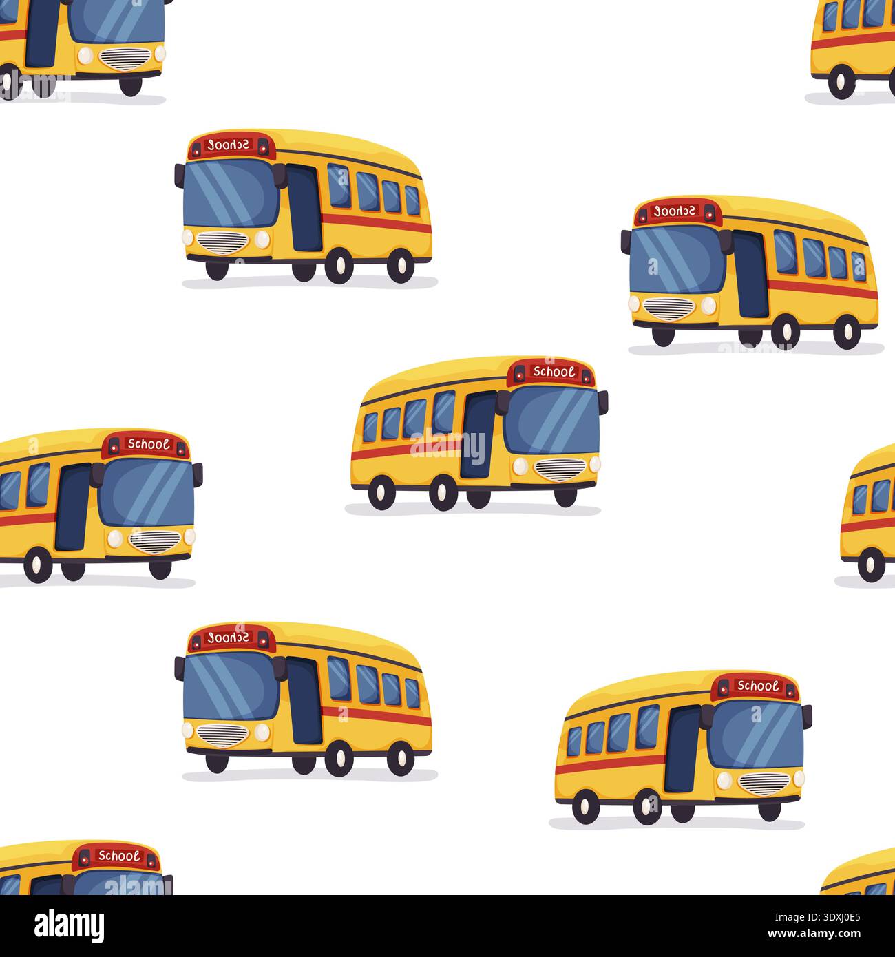 Seamless school bus pattern for childrens design Stock Vector