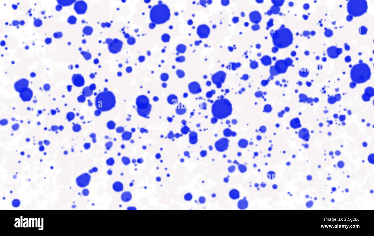 Abstract blue paint splatter on white background. Stock Photo