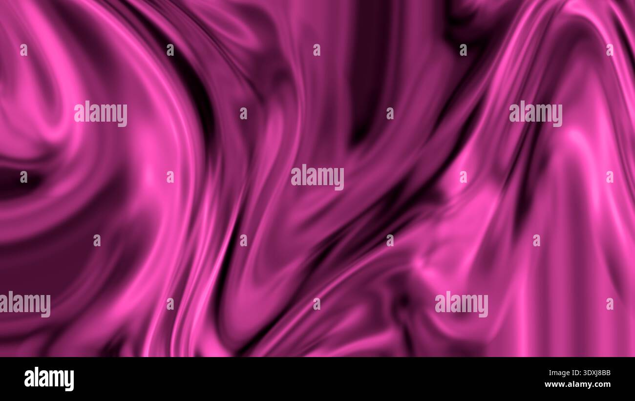 Magenta liquid marble abstract background glossy smooth waves texture Stock Photo