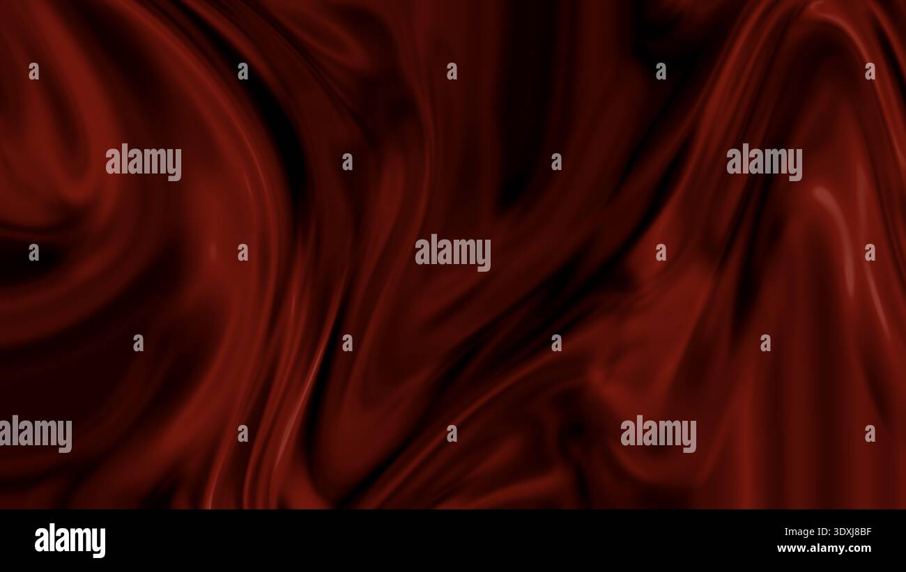 Dark red liquid abstract background glossy smooth waves deep texture Stock Photo