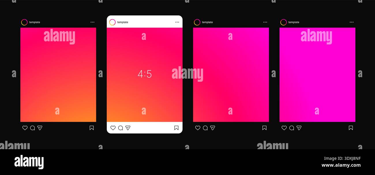 Social media template, set professional presentation Stock Vector