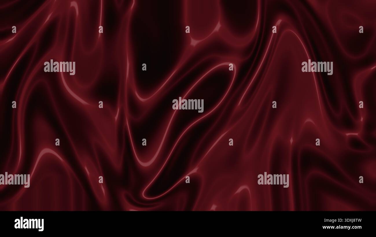 Dark burgundy red abstract background smooth liquid waves deep satin texture Stock Photo