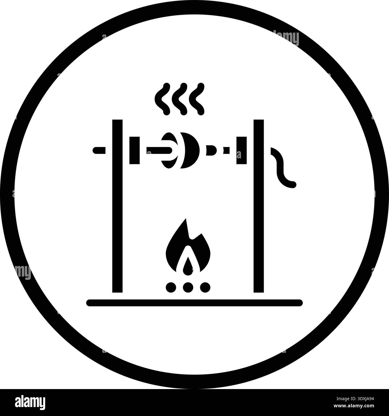 Medieval fire roasting Vector Icon Design Illustration Stock Vector