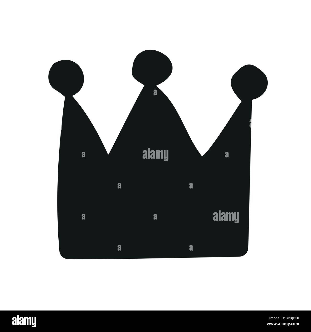 Vector hand drawn sketch doodle crown silhouette isolated on white ...