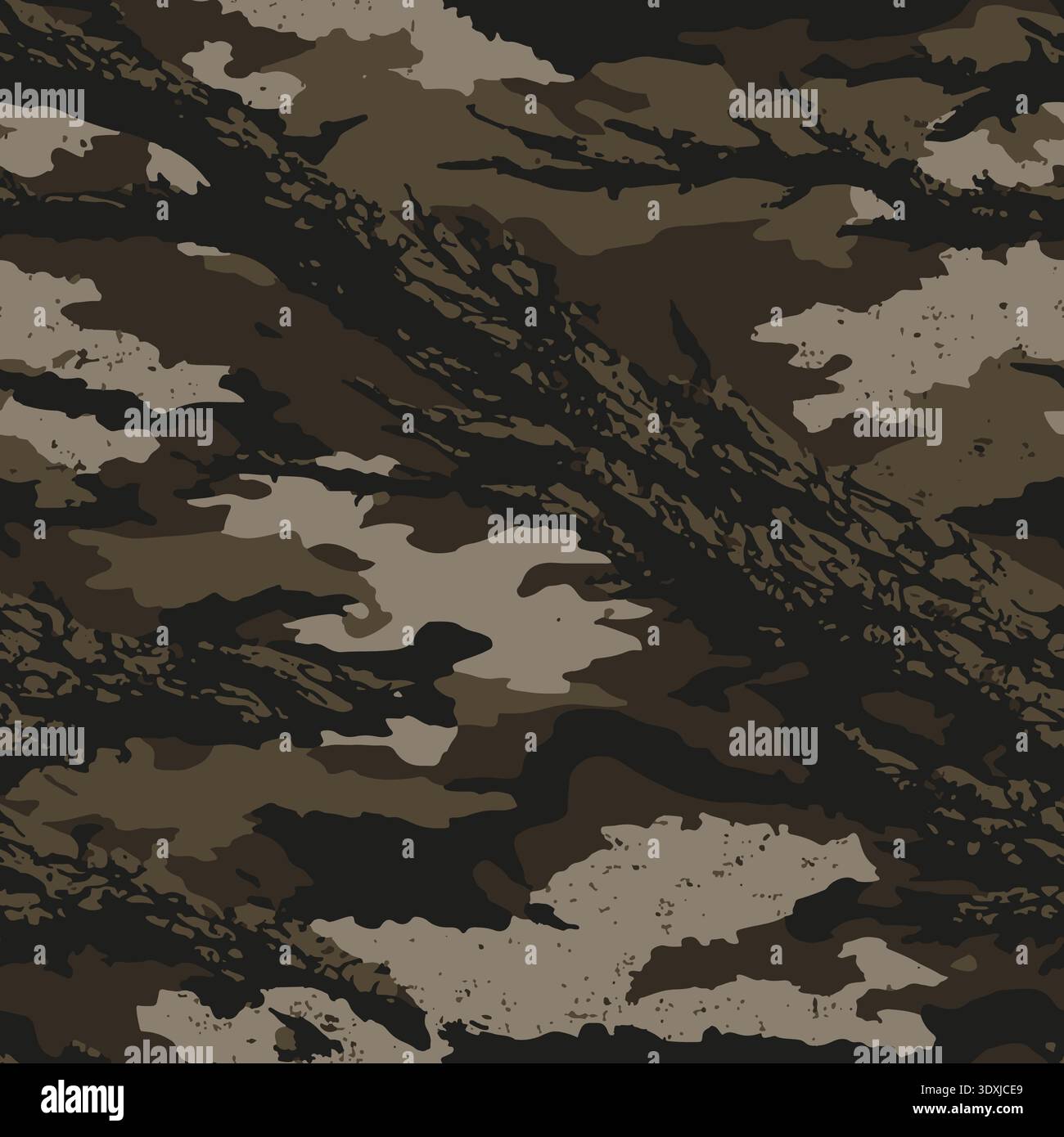 Vector oak camouflage pattern, tree bark camo. Hunting Camouflage. Stock Vector