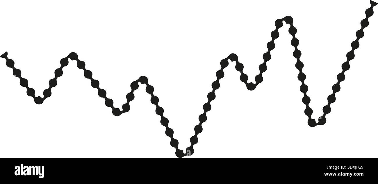 Dotted path forming an angular structure with interconnected points creating a jagged effect. Stock Vector