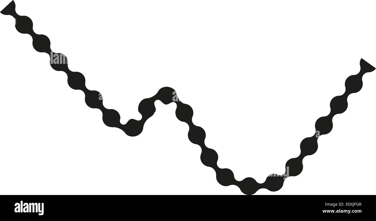 Dotted path forming an abstract wave with smooth and continuous curvature. Stock Vector