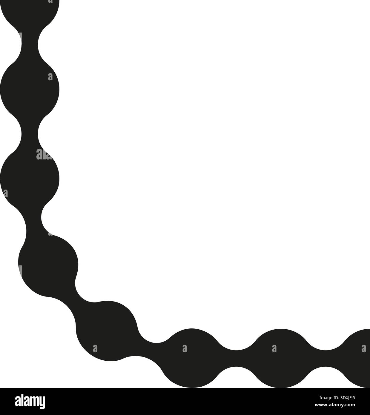 Interconnected dotted path forming a rounded curve with a smooth and flowing outline. Stock Vector