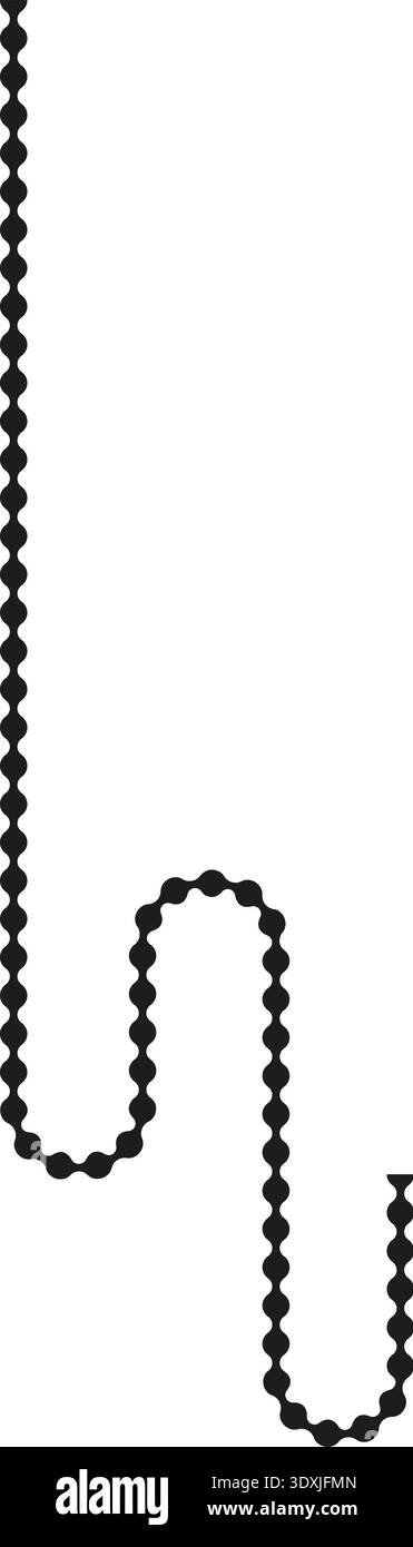Dotted line with a continuous and smooth curvature forming an elegant path. Stock Vector