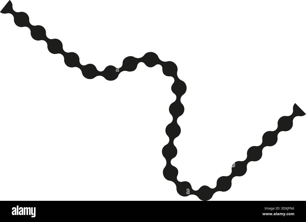 Interconnected dotted path creating an abstract stroke with a dynamic and fluid flow. Stock Vector