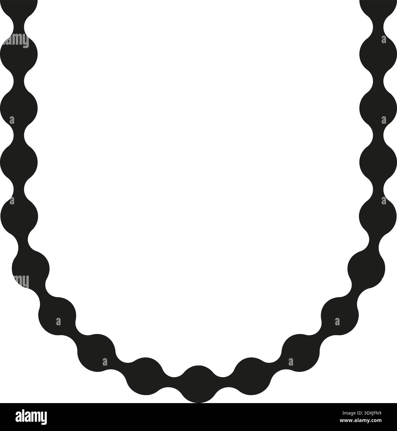 Dotted line forming a U-shaped arc with a smooth and continuous flow. Stock Vector