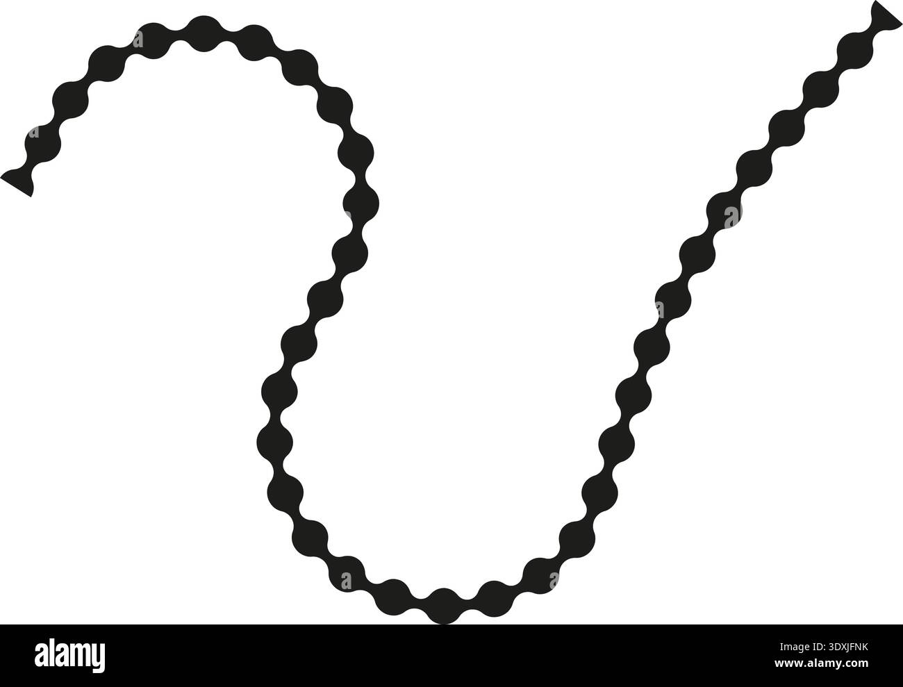 Interconnected dotted path forming a wavy and curved pattern with flowing movement. Stock Vector