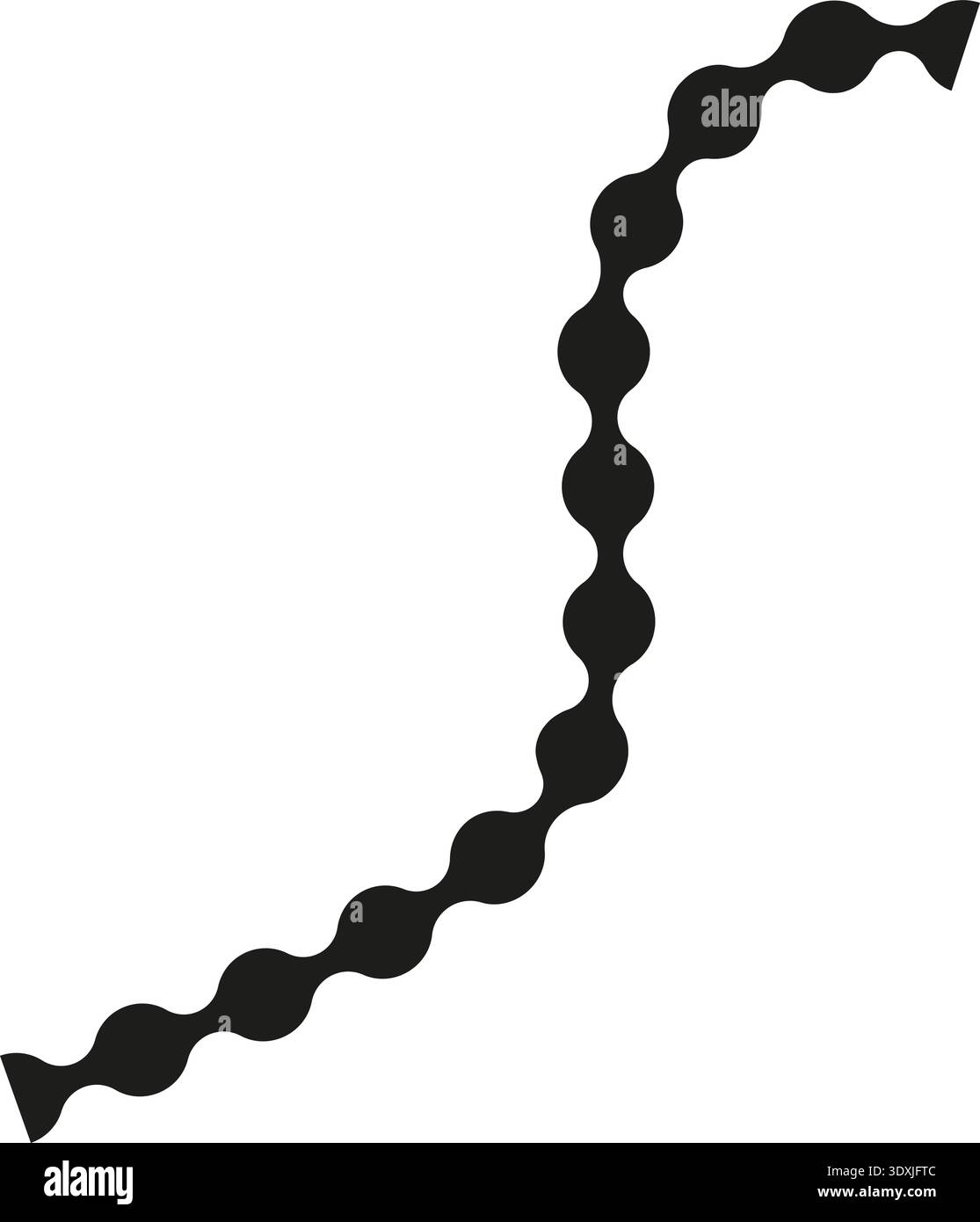 Dotted path with smooth and continuous curves forming a fluid and graceful sequence. Stock Vector
