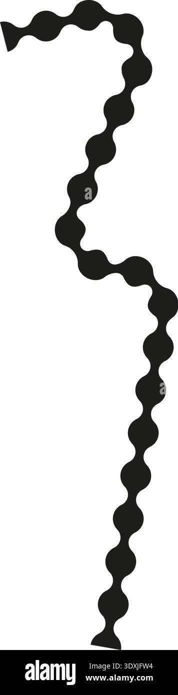 Wavy path formed by interconnected dots creating continuous organic waves with smooth linked curves. Stock Vector
