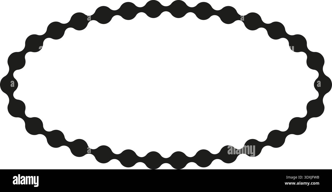 Dotted path forming a smooth oval shape with interconnected links creating a continuous loop. Stock Vector