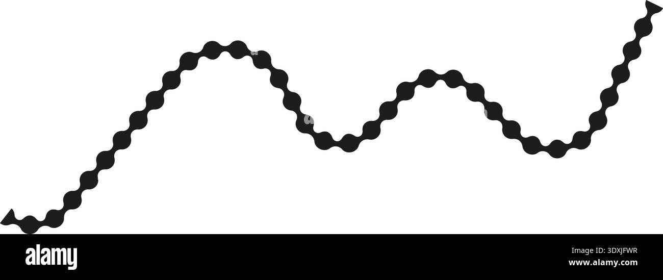Dotted path with sharp and pointed edges forming an uneven and broken contour. Stock Vector