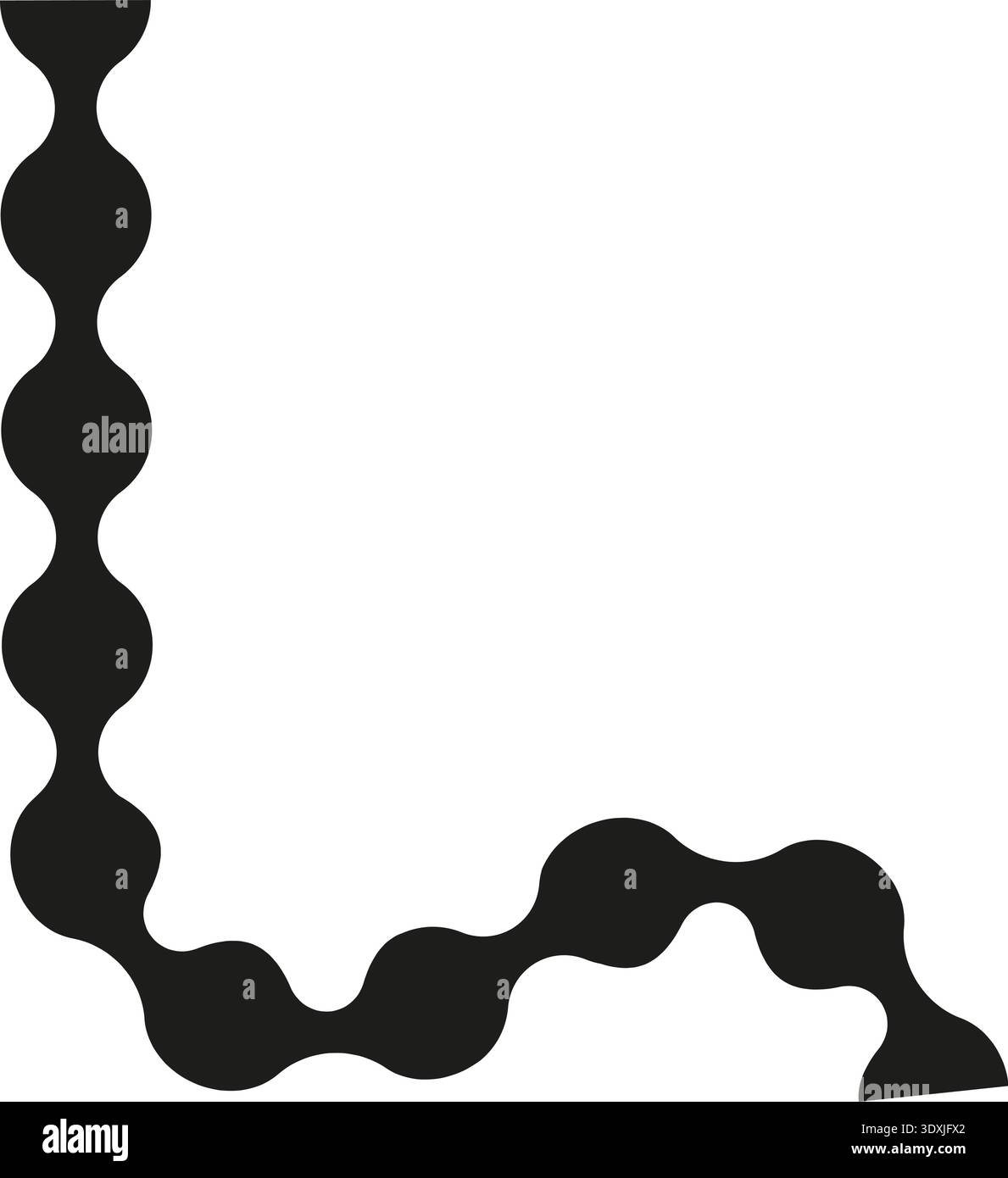 Dotted path with inconsistent spacing and unpredictable curves forming an irregular and unsteady flow. Stock Vector