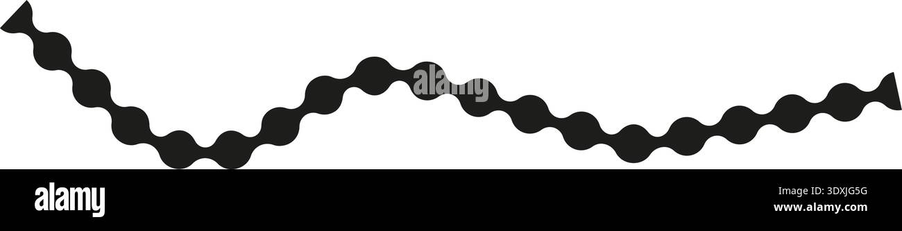 Dotted line forming continuous undulating wave-like patterns. Stock Vector