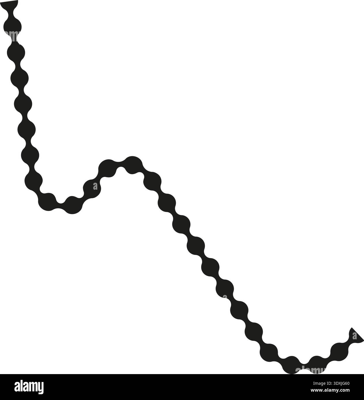 Dotted path with sudden sharp shifts in direction forming an angular structure. Stock Vector