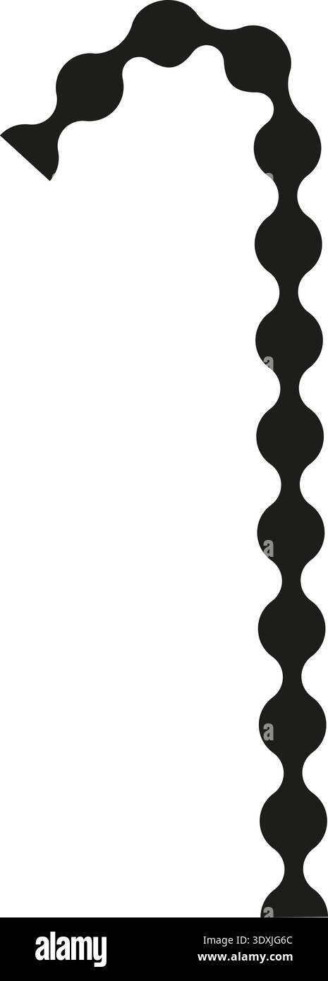 Dotted path forming a single continuous curve with smooth interconnected links. Stock Vector