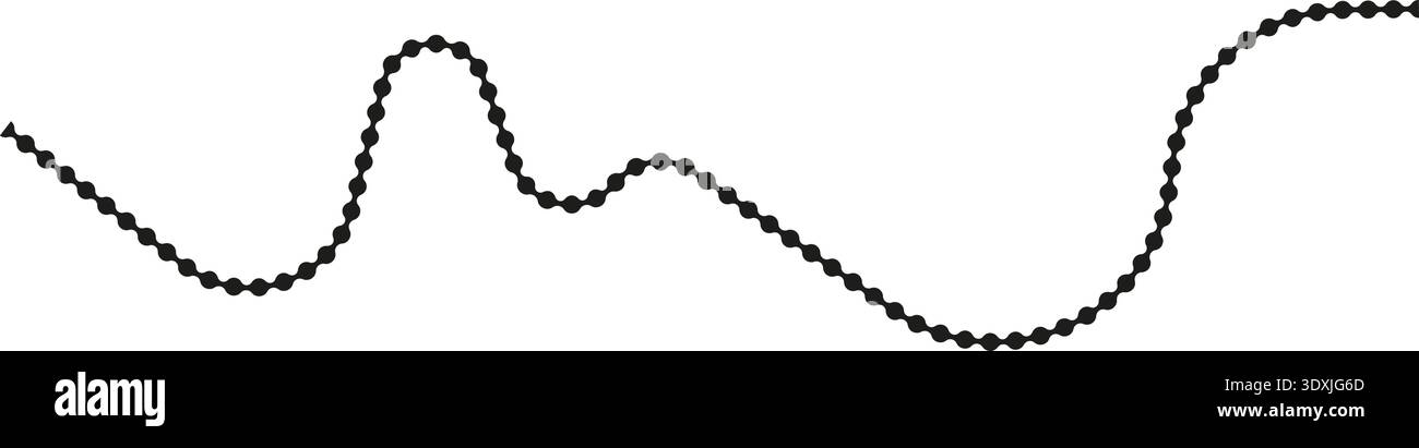 Dotted path forming sharp peaks with distinct, angular upward and downward connections. Stock Vector