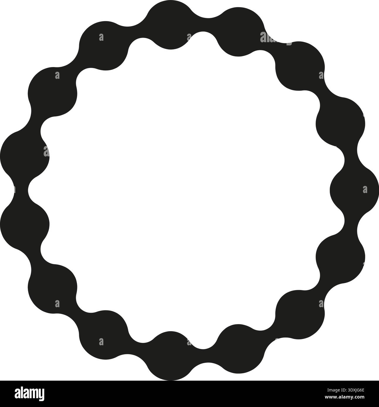 Dotted circular path forming a smooth, continuous loop with interconnected links. Stock Vector