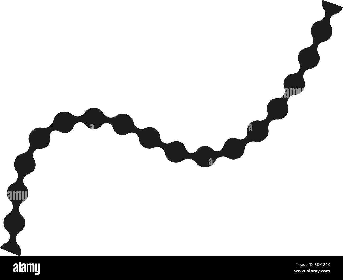 Dotted path forming a soft wave motion with continuous curves. Stock Vector