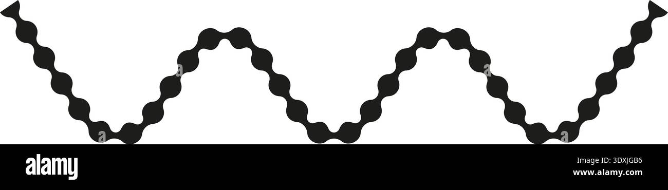 Dotted path forming a continuous wavy motion with evenly spaced curves. Stock Vector