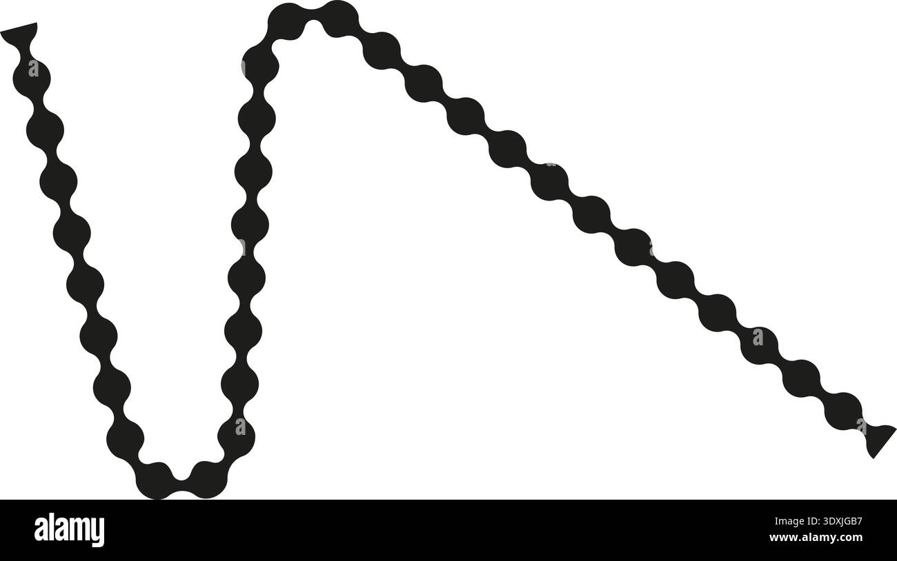 Dotted line forming sharp spikes with dramatic angular points. Stock Vector