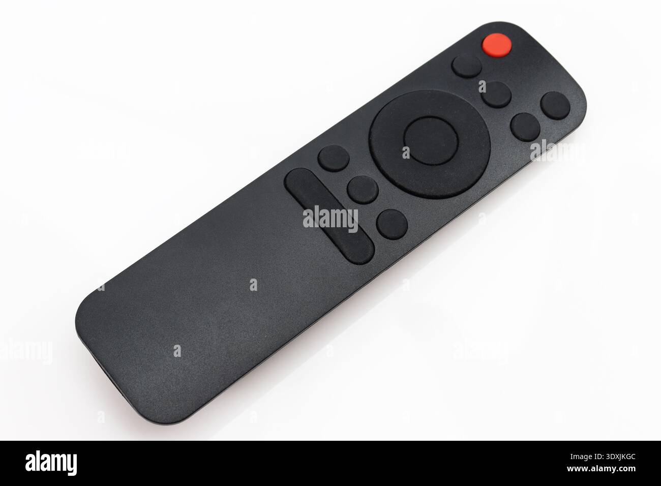 Blank buttons black remote controller isolated on white background. mockup template universal Stock Photo