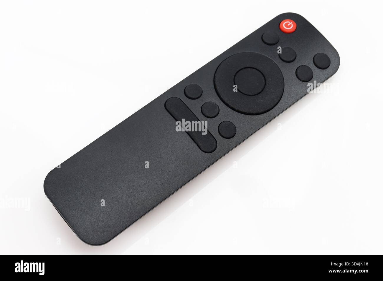 Blank buttons black remote controller isolated on white background. mockup template universal Stock Photo