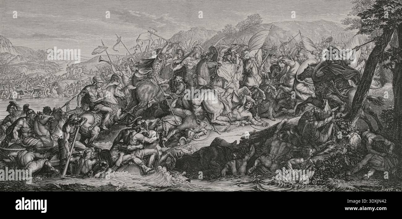 Battle of the Granicus (May 334 BC). The Macedonian King Alexander the ...
