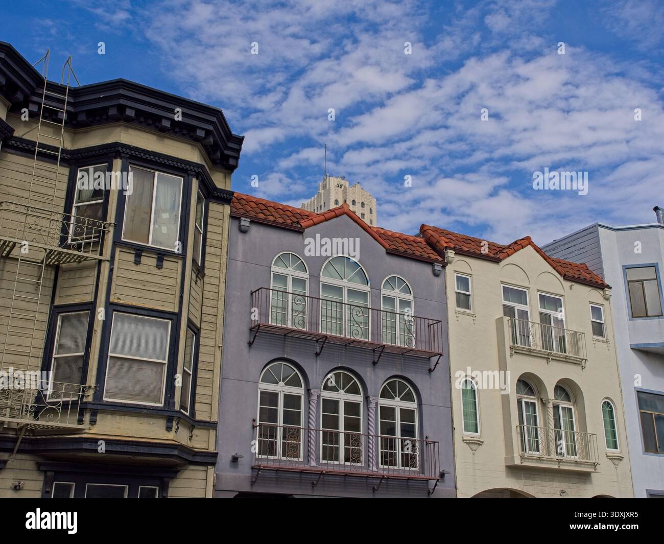 San francisco russian hill victorian homes hi-res stock