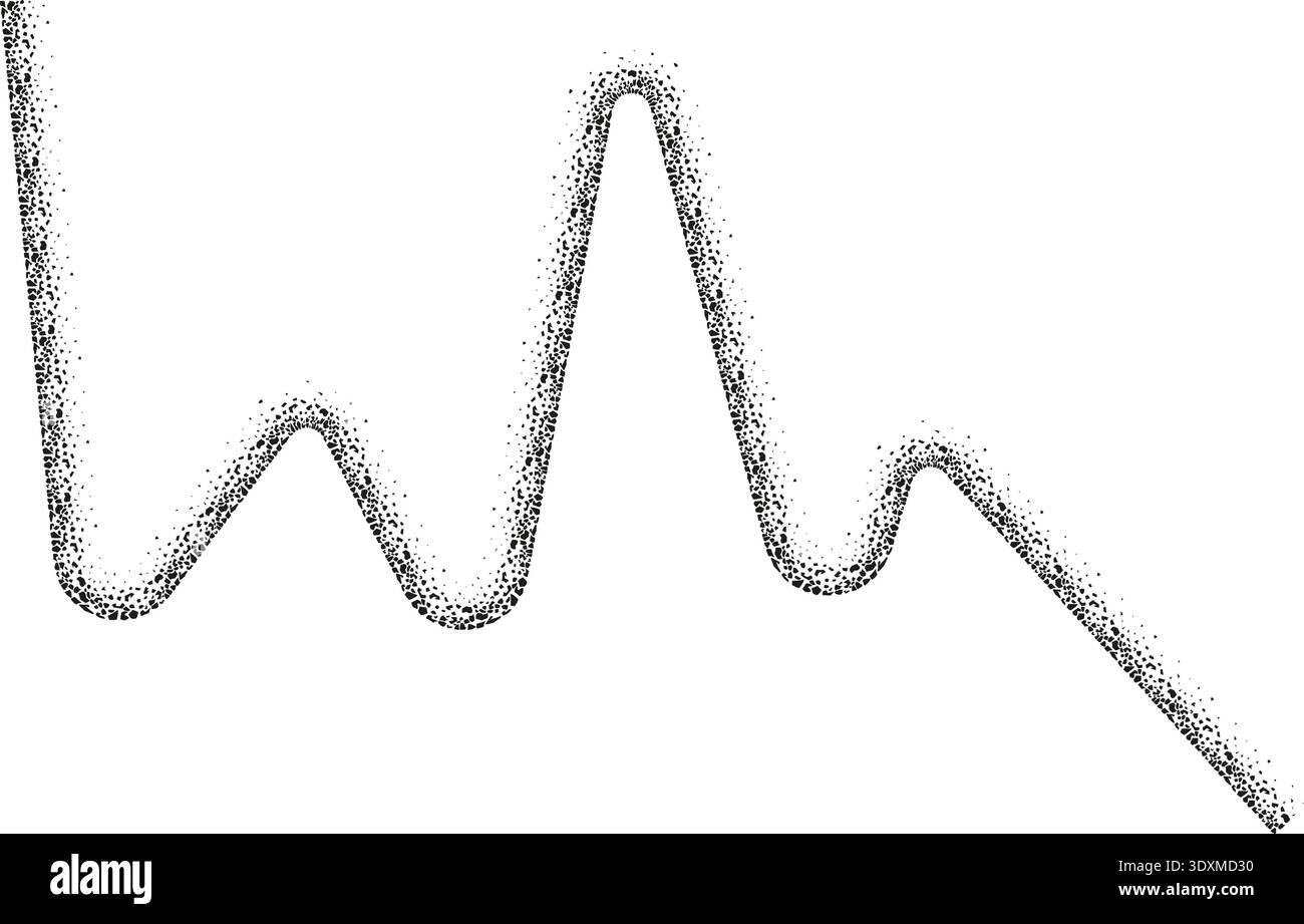 Intense dirt and stone outline with bold, sharp zigzag patterns and dynamic movement. Stock Vector