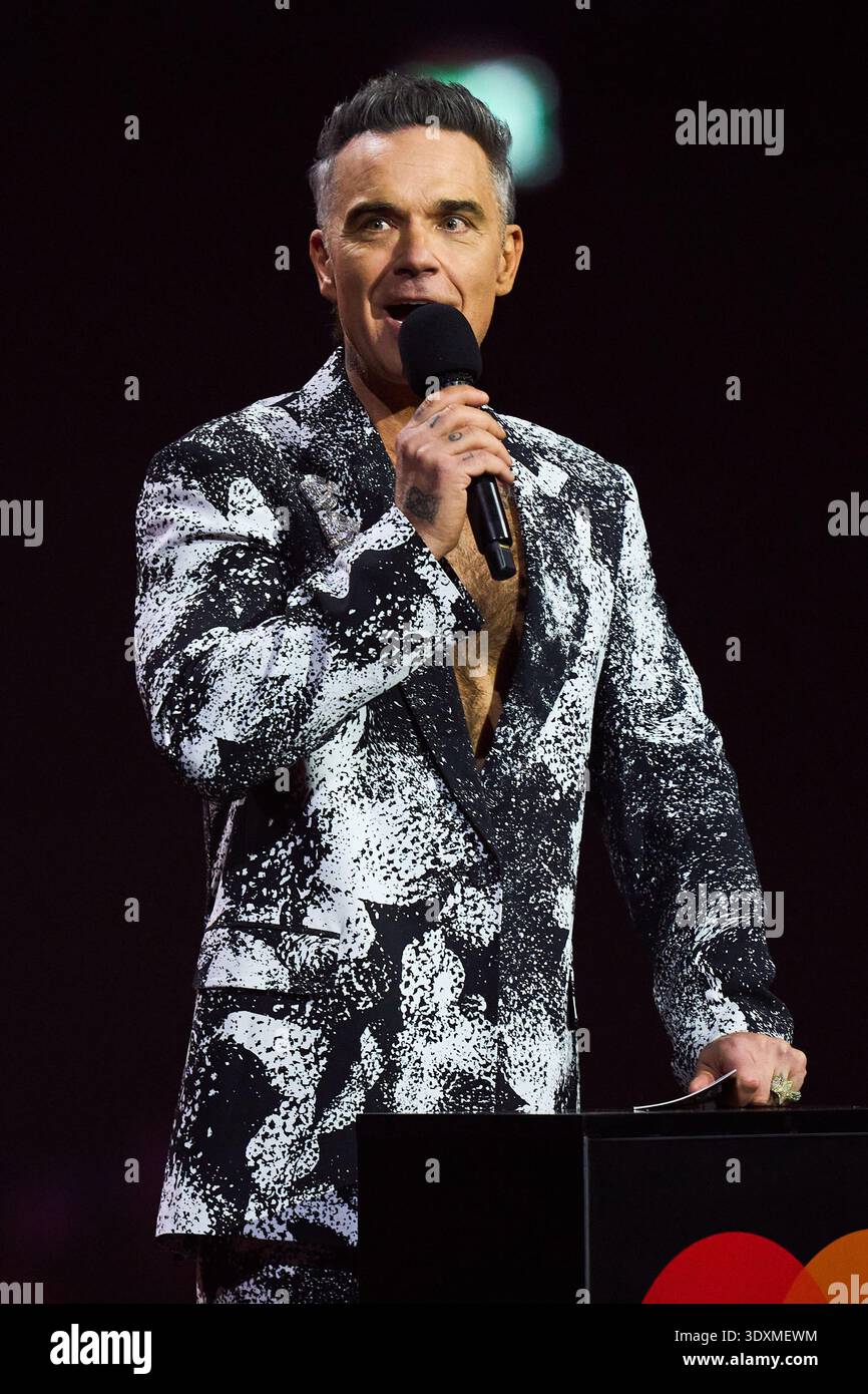 Robbie Williams During The Brit Awards 2026 In Manchester England 
