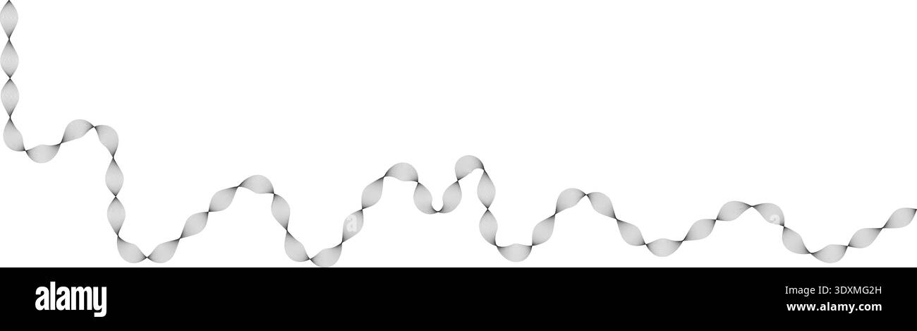 Curved shape with multiple thin parallel lines forming a random zigzag pattern. Stock Vector