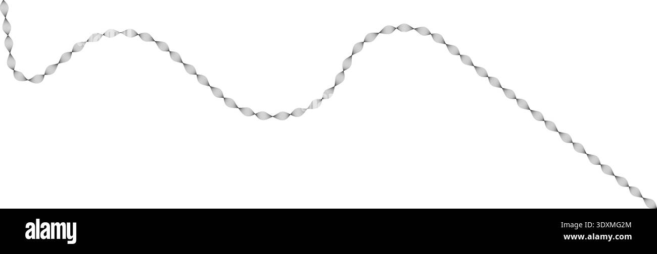 A disrupted wave shape created by thin parallel curved lines in a fragmented form. Stock Vector