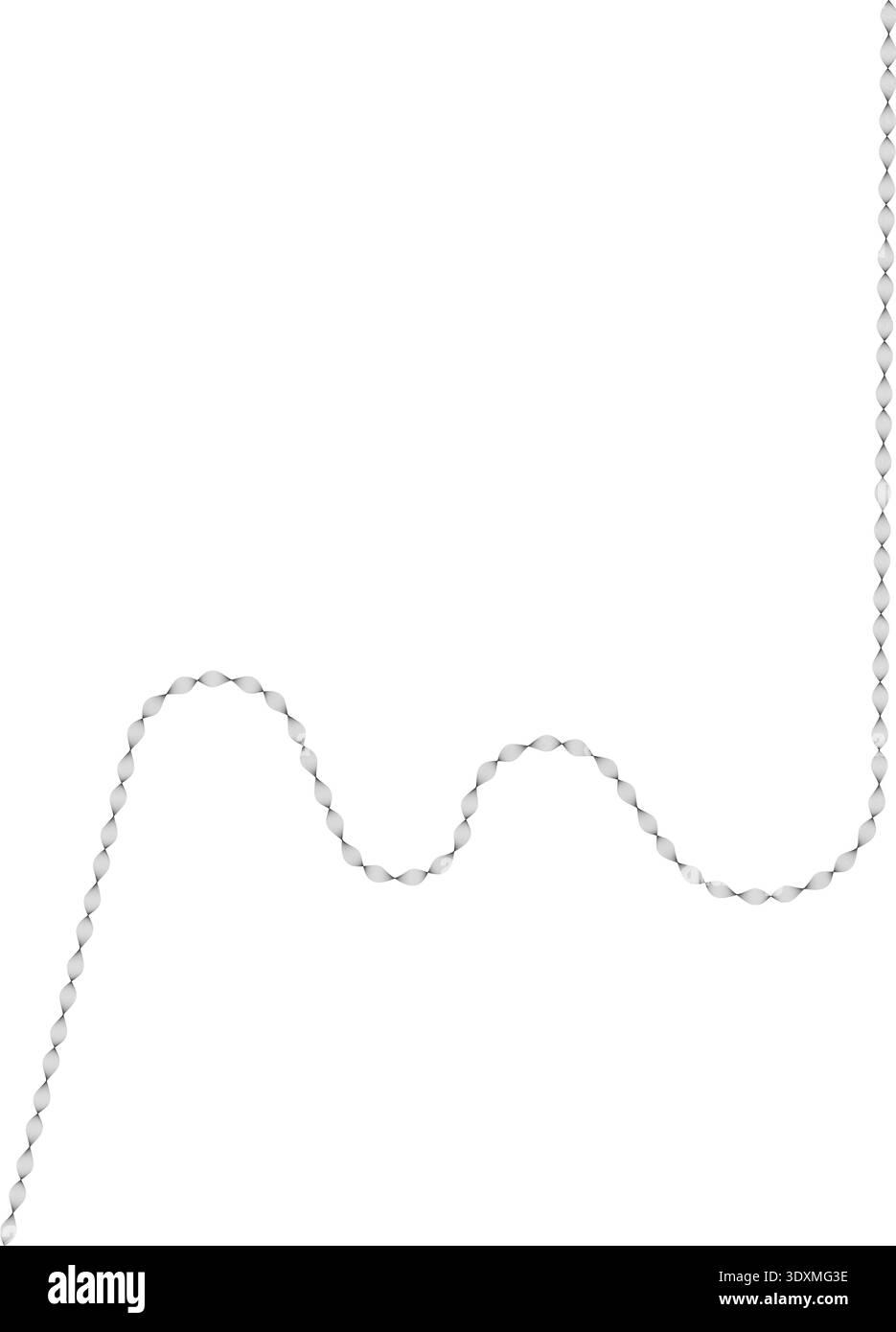 Curved parallel lines form a broken and disjointed shape with irregular spacing along its path. Stock Vector