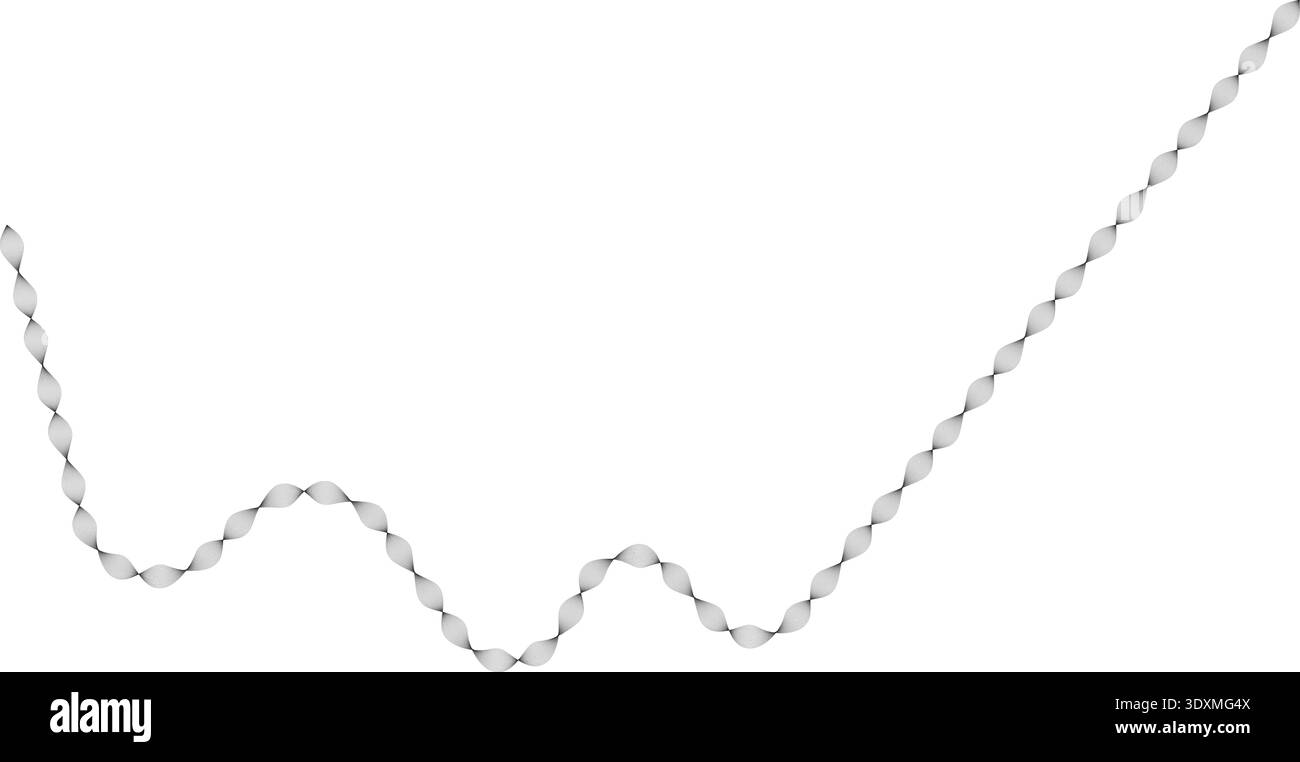 Curved shape with multiple thin parallel lines creating an irregular and non-uniform stroke. Stock Vector