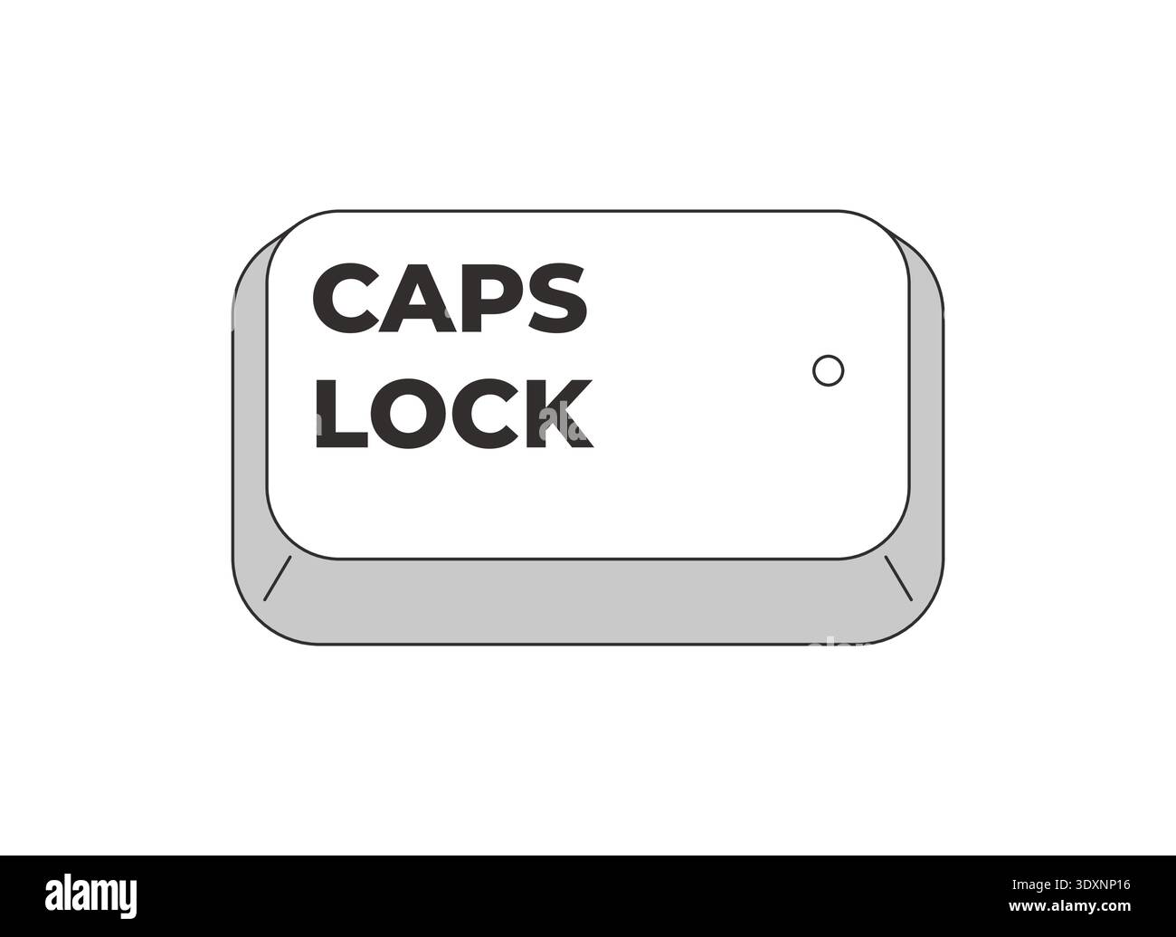 Caps Lock toggle grayscale computer keyboard key Stock Vector