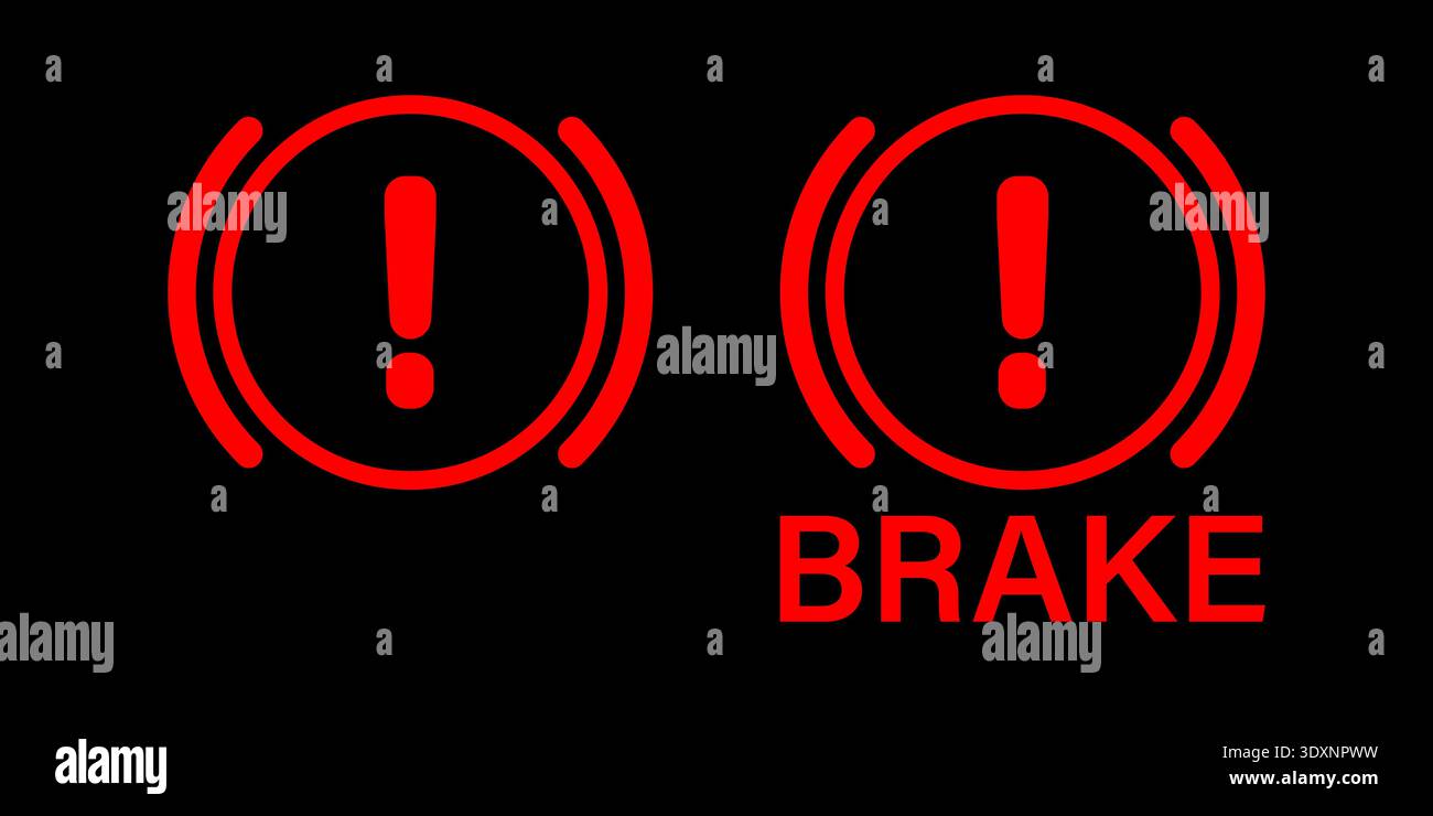Brake System Warning Sign. Vector Illustration. Stock Vector