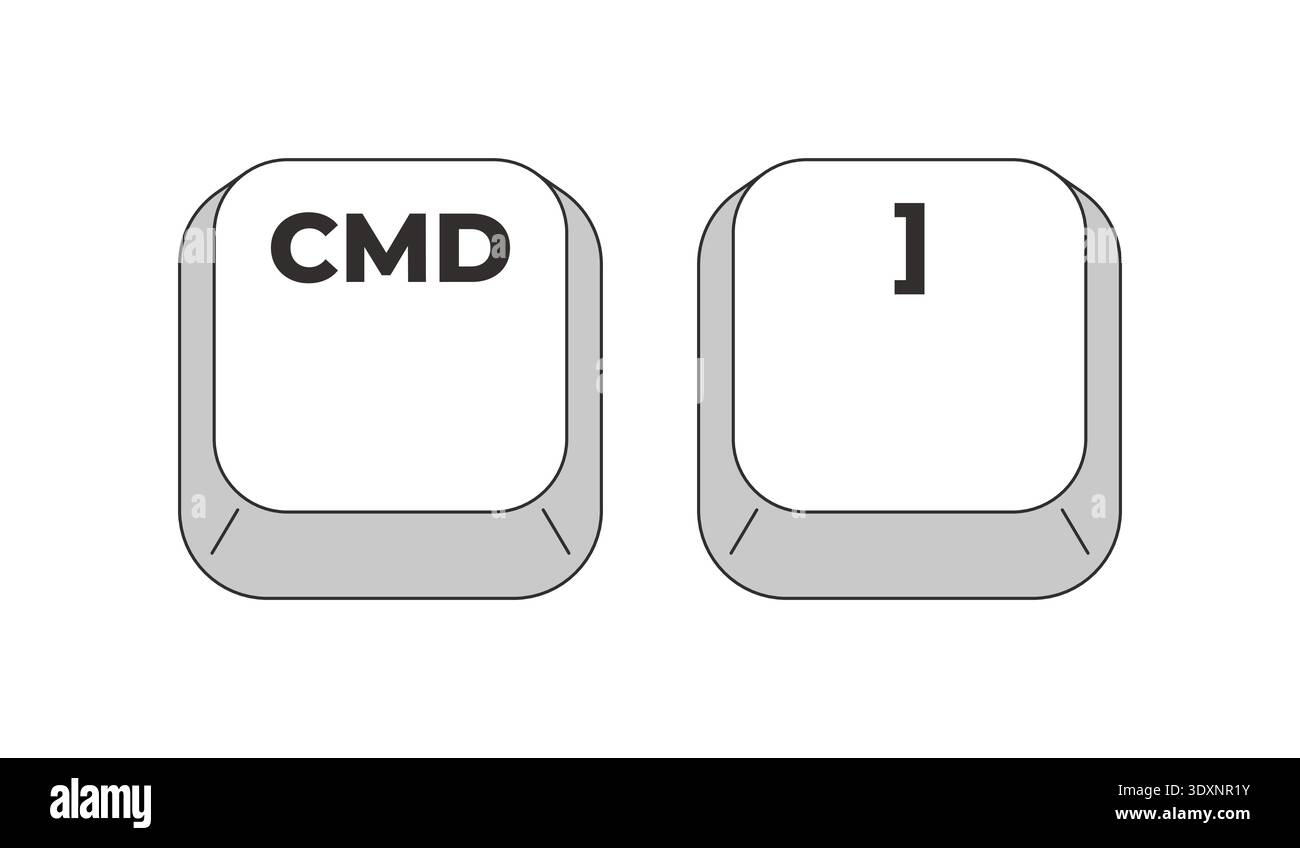 Command right square bracket grayscale keyboard hotkey Stock Vector ...