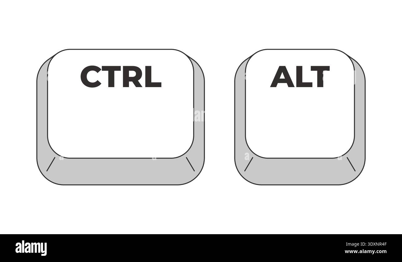 Ctrl Alt grayscale keyboard hotkey Stock Vector Image & Art - Alamy