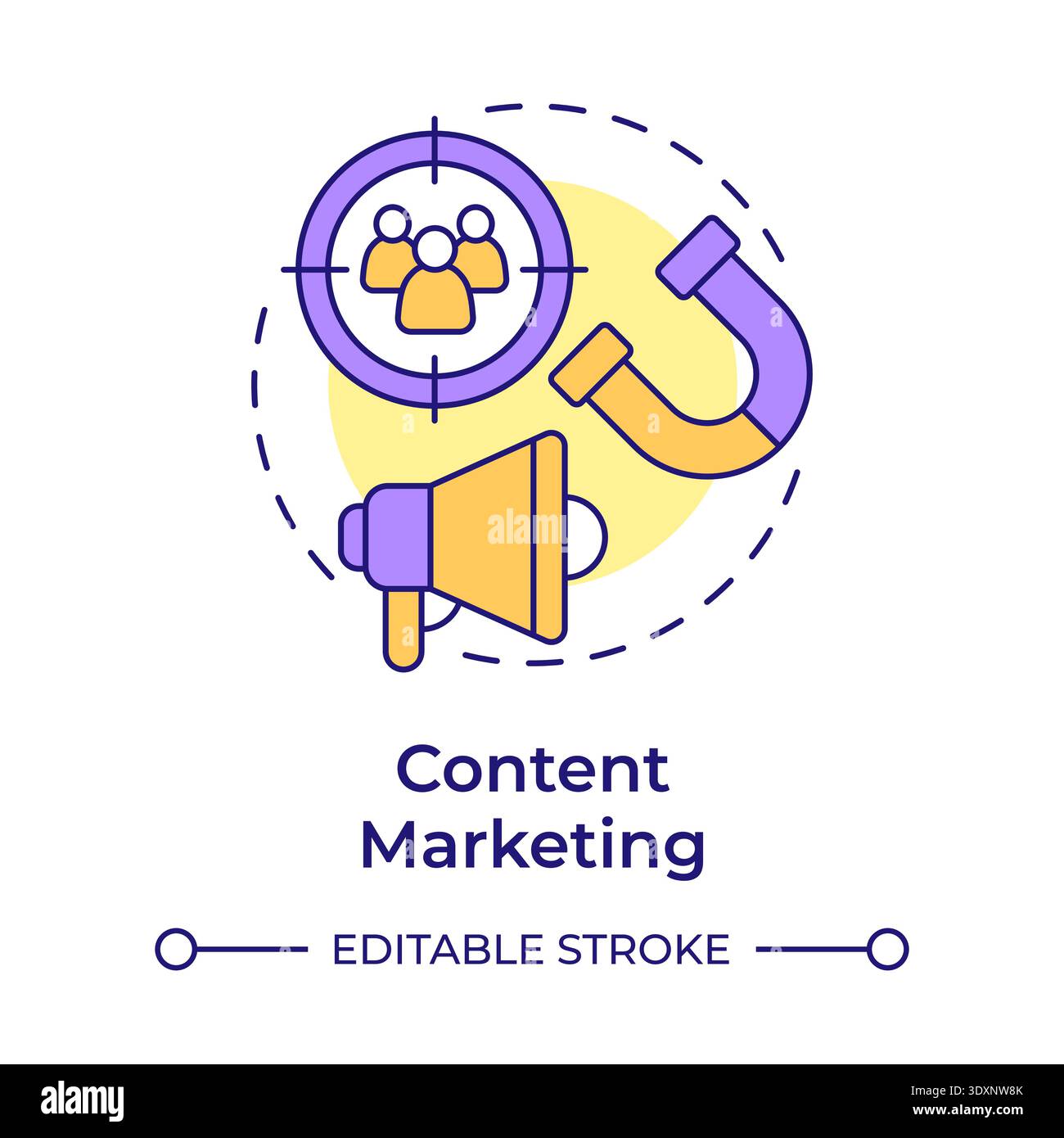 Content marketing multi color concept icon Stock Vector