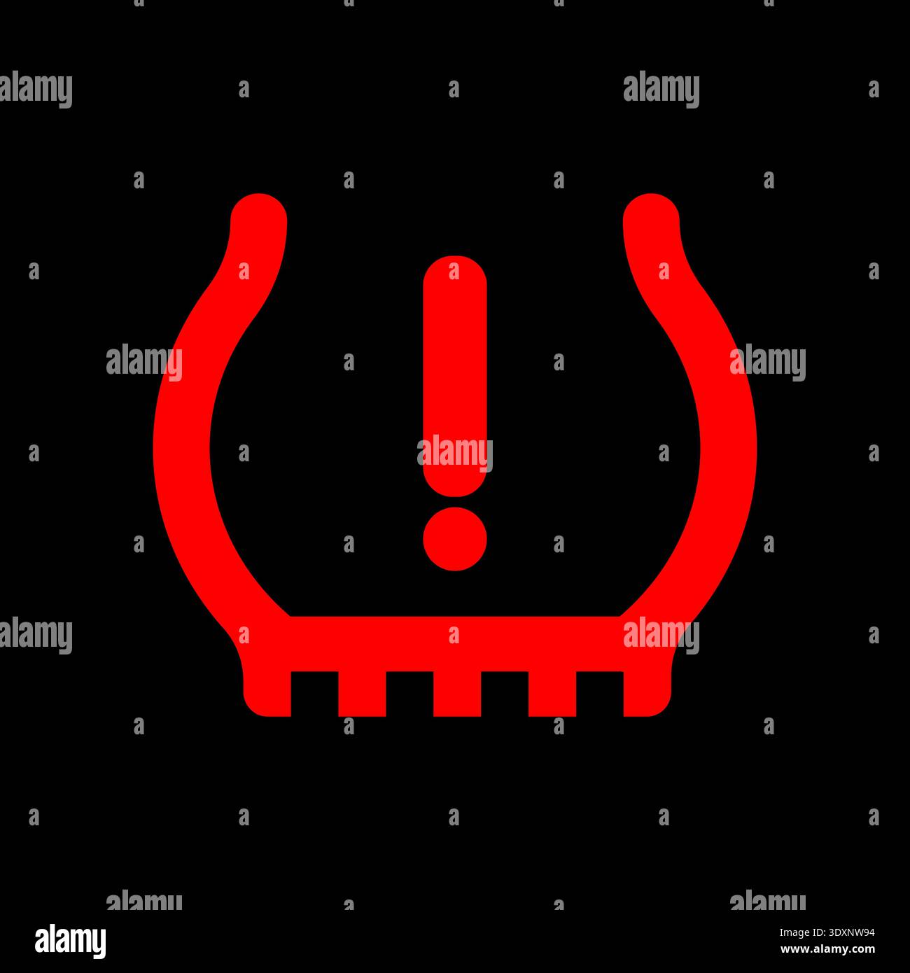 Tire Pressure Warning Sign. Vector Illustration. Stock Vector
