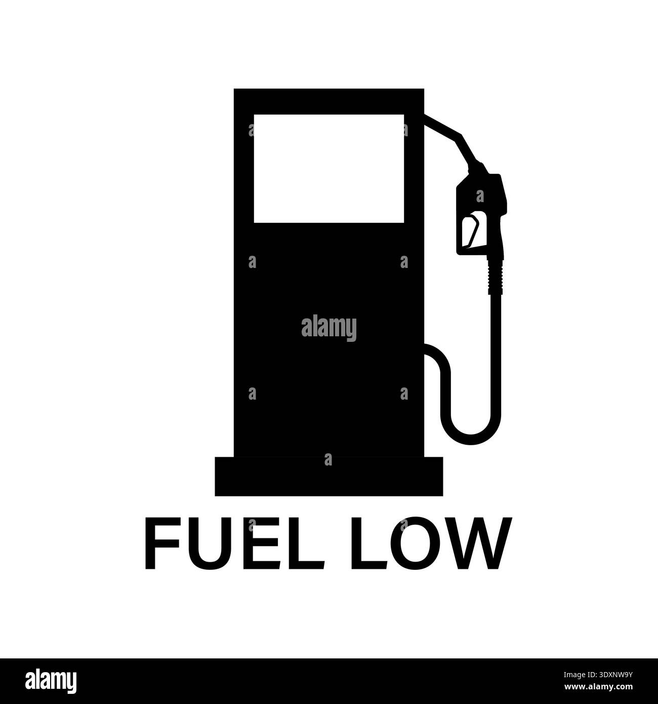 Empty Fuel Warning Sign. Fuel Low Warning Sign. Vector Illustration. Stock Vector