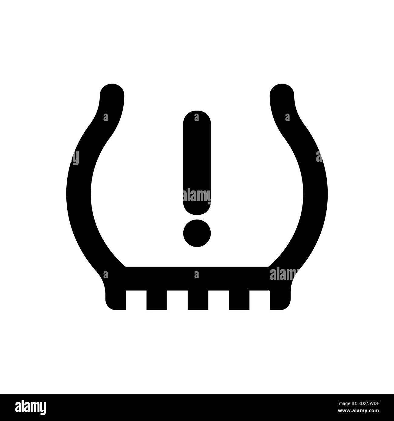 Tire Pressure Warning Sign. Vector Illustration. Stock Vector