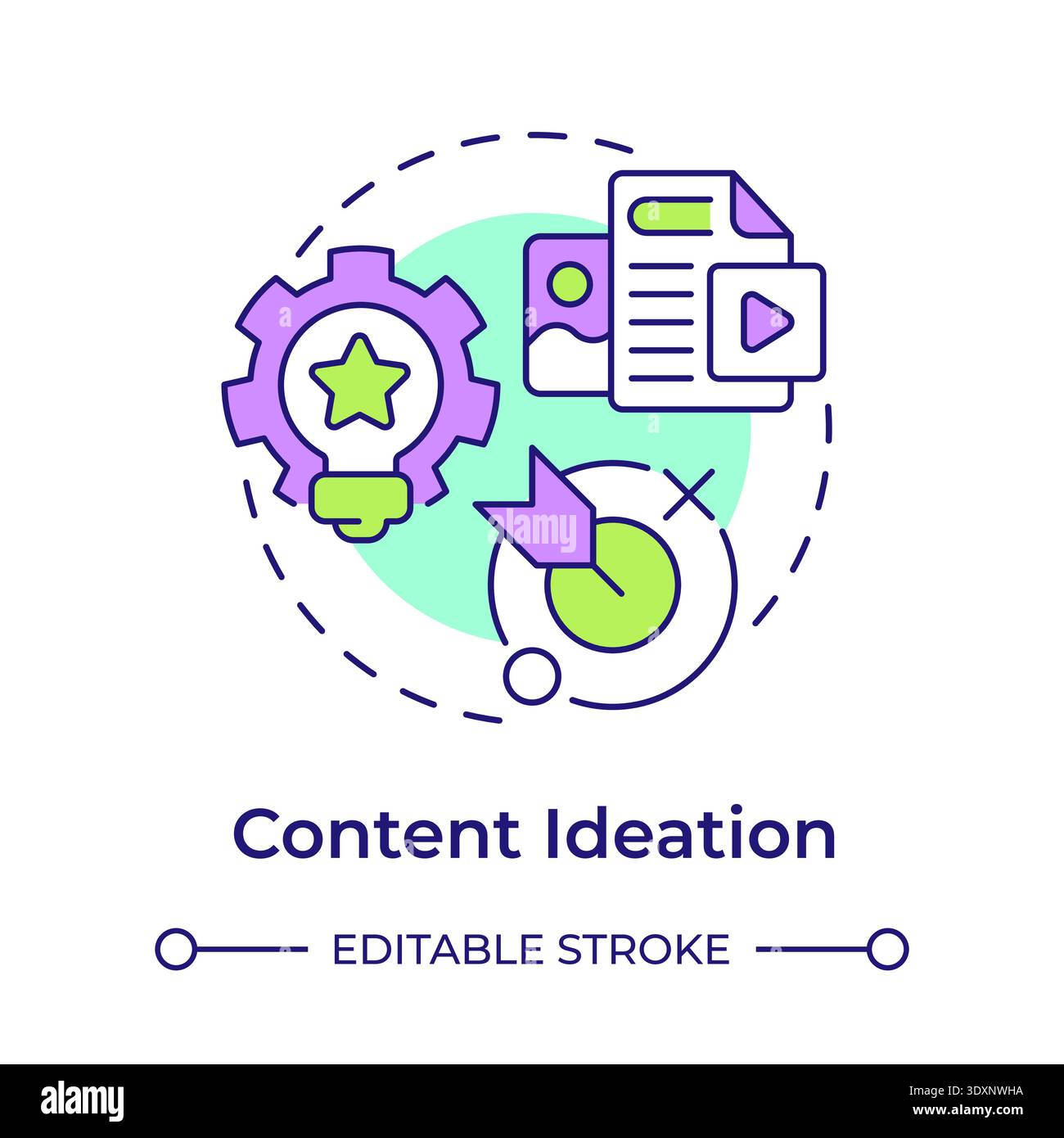Content ideation multi color concept icon Stock Vector