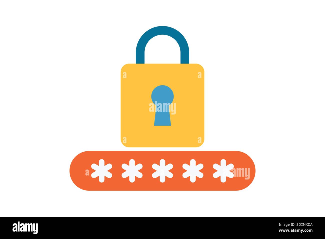 Password flat icon. Icon related to security. account elements vector illustration Stock Vector